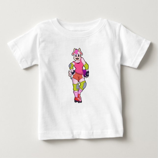 Goat as Inline Skater with Inline Skates Baby T-Shirt (Front)