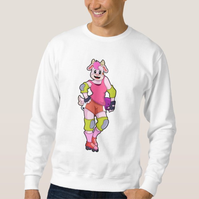 Goat as Inline Skater with Inline Skates Sweatshirt (Front)
