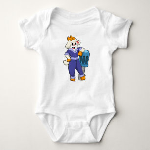 Goat as Mechanic with Screwdriver Baby Bodysuit
