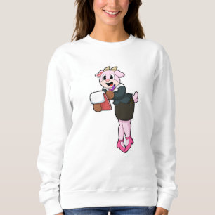 Goat as Secretary with High Heels Sweatshirt