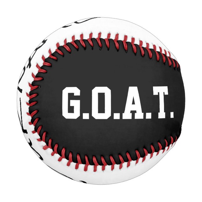 GOAT baseball player - Greatest of all time ball (Front Left)