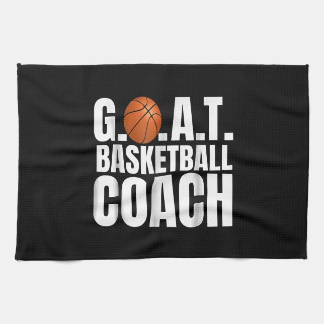 Goat Basketball Coach Gift Tea Towel (Horizontal)