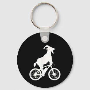 Goat Bicycle Rider Funny Goat Lover Graphic Key Ring