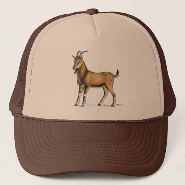 Goat:  Brown Trucker Hat (Front)