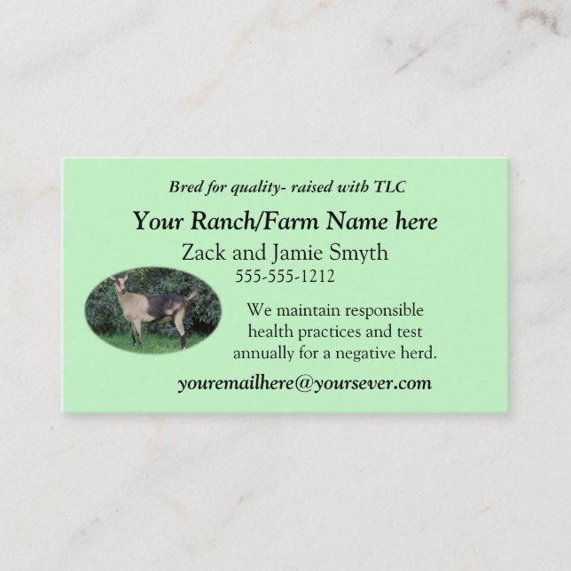 Goat Business Card-add your own picture & words Card (Front)