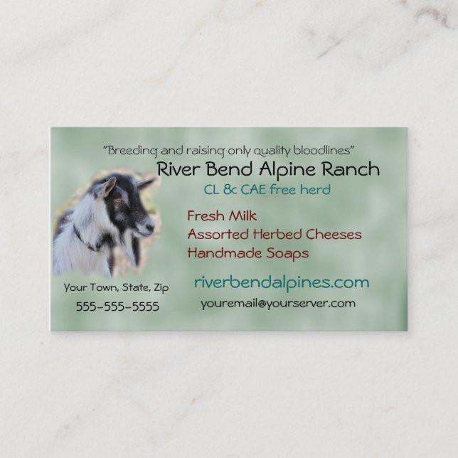 Goat Business Card- customise-add your own photo Card (Front)