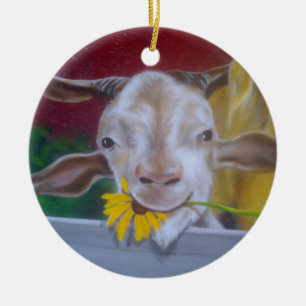 **GOAT CARTOON** CHRISTMAS ORNAMENT