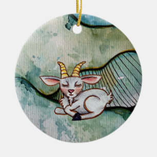 Goat ceramic tree decoration