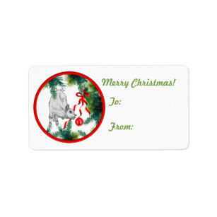 Goat Christmas Gift Tag Sticker
