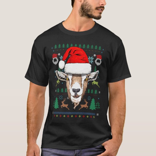 Goat Christmas Goat Animal Keeper Farming Farmer T-Shirt (Front)