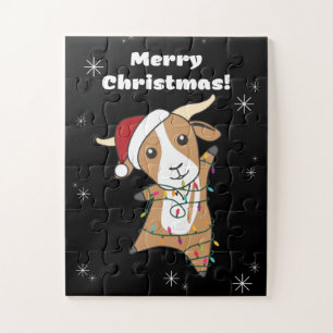 Goat Christmas Goats Winter Animals Jigsaw Puzzle