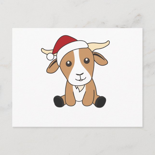 Goat Christmas Goats Winter Animals Postcard (Front)