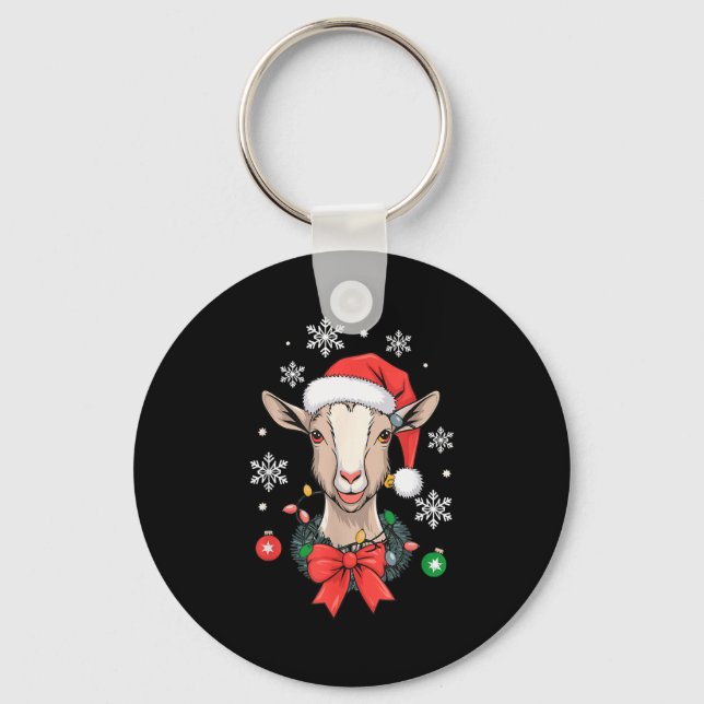 Goat Christmas  Key Ring (Front)