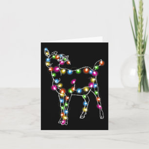 Goat Christmas Light Tree Goat Lover Card