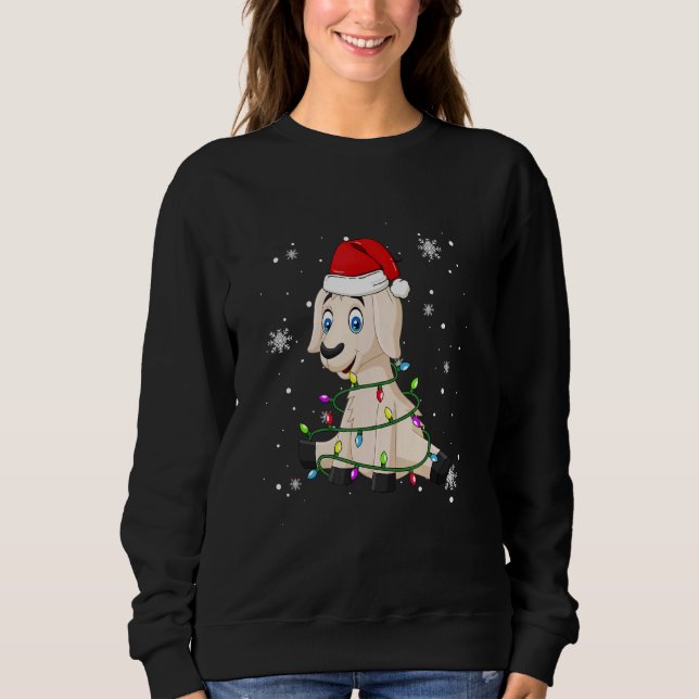 Goat Christmas Lights Led  Santa Hat Christmas Sweatshirt (Front)