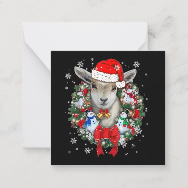 Goat Christmas Ornament Card (Front)