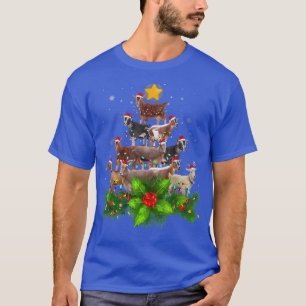 Goat Christmas Pajama  Xmas Goats Tree Lights Hat  T-Shirt