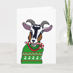 Goat Christmas Sweater Card