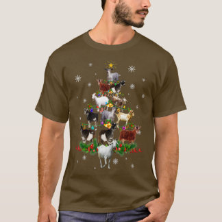 Goat Christmas Tree Snow Funny Goat Xmas Gift  T-Shirt