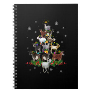 Goat Christmas Tree Snow Goat Xmas Notebook