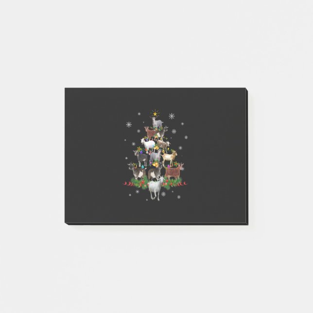 Goat Christmas Tree Snow Goat Xmas Post-it Notes (Front)