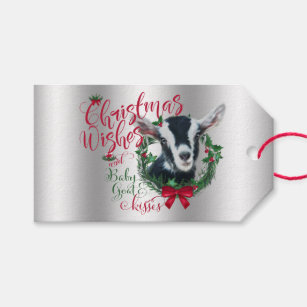 GOAT   Christmas Wishes Baby Goat Kisses Alpine Gift Tags