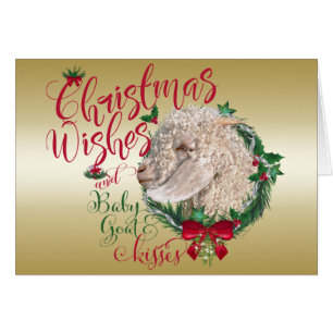 GOAT   Christmas Wishes Baby Goat Kisses Angora