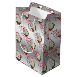 GOAT Christmas Wishes Baby Goat Kisses Angora Medium Gift Bag