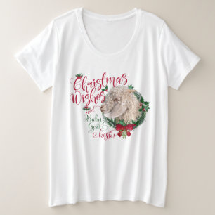 GOAT   Christmas Wishes Baby Goat Kisses Angora Plus Size T-Shirt