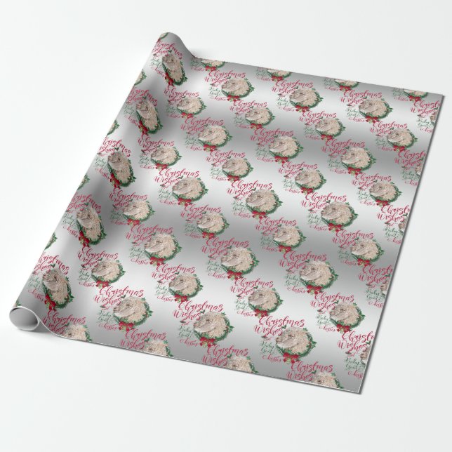 GOAT | Christmas Wishes Baby Goat Kisses Angora Wrapping Paper (Unrolled)