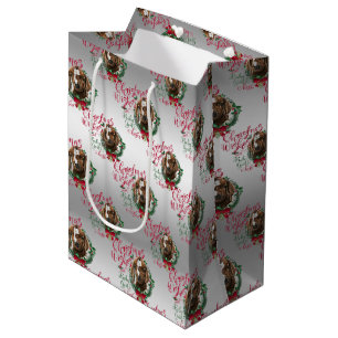 GOAT Christmas Wishes Baby Goat Kisses Boer Medium Gift Bag