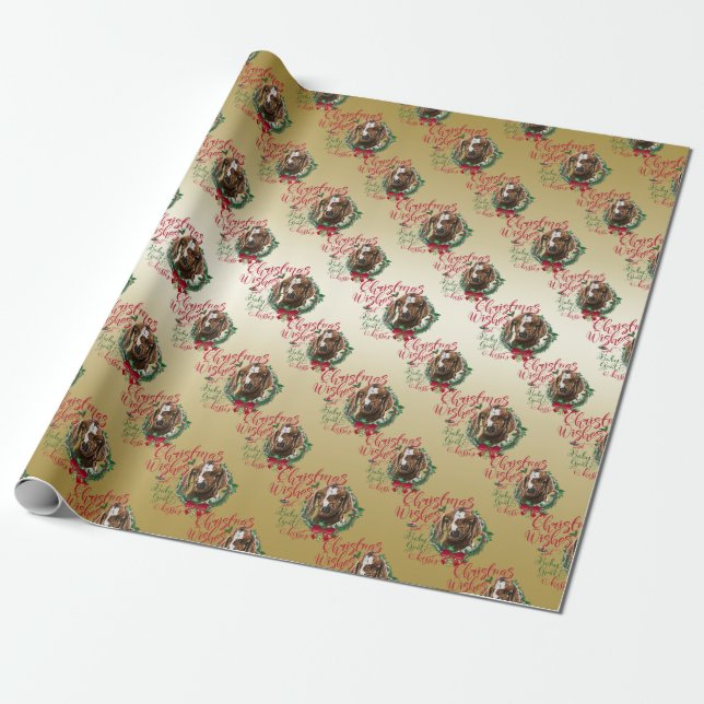 GOAT | Christmas Wishes Baby Goat Kisses Boer Wrapping Paper (Unrolled)