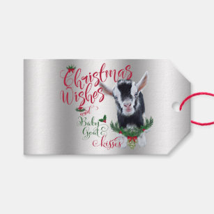 GOAT   Christmas Wishes Baby Goat Kisses Nigerian Gift Tags