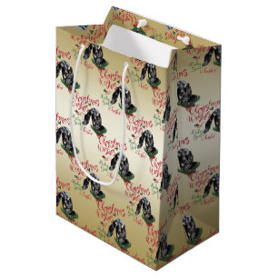 GOAT Christmas Wishes Baby Goat Kisses Nubian 2 Medium Gift Bag