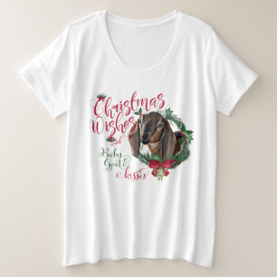 GOAT Christmas Wishes Baby Goat Kisses Nubian 3 Plus Size T-Shirt