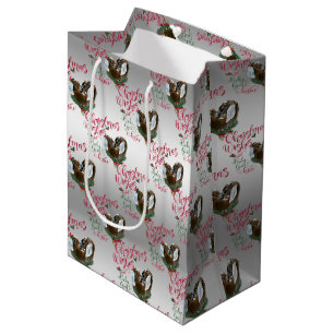 GOAT Christmas Wishes Baby Goat Kisses Nubians Medium Gift Bag