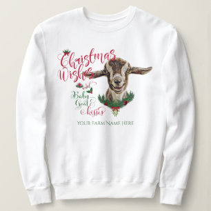 GOAT Christmas Wishes Baby Goat Kisses Toggenburg Sweatshirt