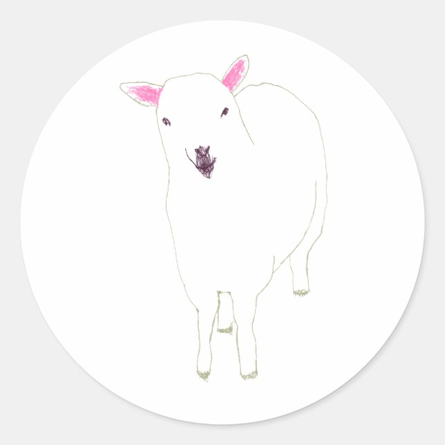 goat classic round sticker (Front)