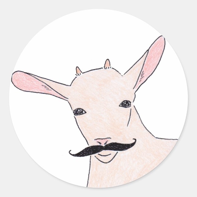 goat classic round sticker (Front)