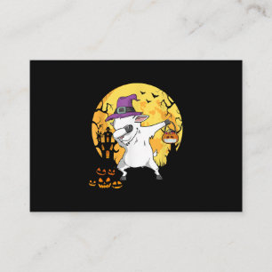 Goat Dabbing Witch Pumpkin Funny Dog Halloween Business Card