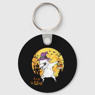 Goat Dabbing Witch Pumpkin Funny Dog Halloween Key Ring