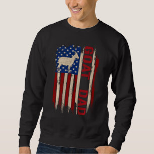 Goat Dad American Usa Flag Farming Farmer Sweatshirt