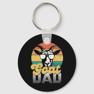 Goat Dad Best Goat Daddy Vintage Retro Funny Fathe Key Ring