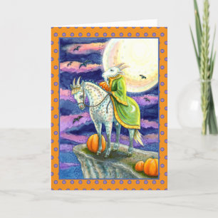 GOAT DEMON, SURE FOOTED STEED FANTASY HALLOWEEN HOLIDAY CARD