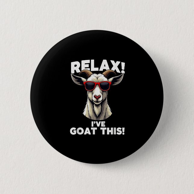 Goat Design For Men Women Goat Themed Domestic Fun 6 Cm Round Badge (Front)