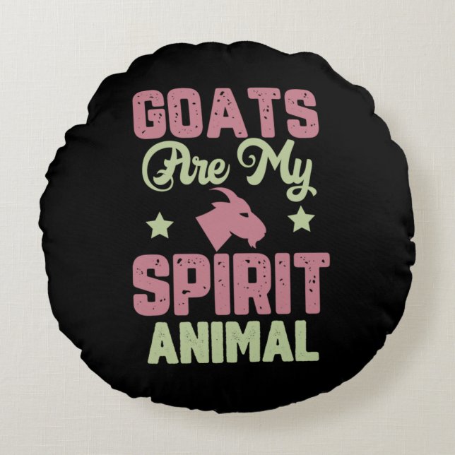 Goat design round cushion (Front)