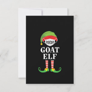 Goat Elf Matching Christmas Group Party Family Thank You Card