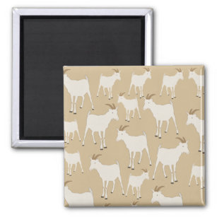 Goat Farm Animal Pattern   Magnet