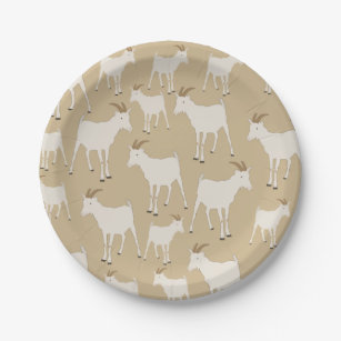 Goat Farm Animal Pattern  Paper Plate