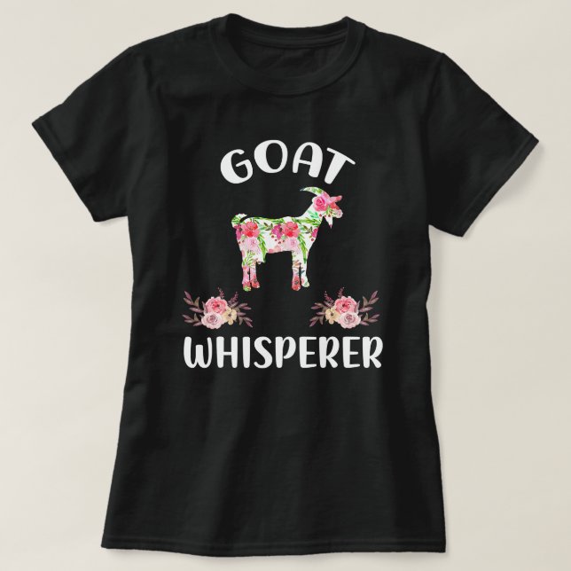 Goat Floral Goat Whisperer Bucks Expert Kid Caprin T-Shirt (Design Front)